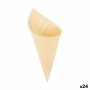 Set of bowls Algon Cones Disposable Wood 10 Pieces 15,5 cm (24 Units) by Algon, Turntables - Ref: S2232502, Price: 21,25 €, D...