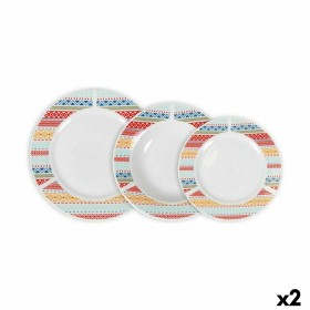 Conjunto de Louça La Mediterránea Aneto Branco Redonda 18 Peças (2 Unidades) | Tienda24 - Global Online Shop Tienda24.eu