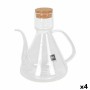 Aceitera La Mediterránea Bell 1 L Silicona Vidrio de Borosilicato (4 Unidades) de La Mediterránea, Dosificadores de aliño y e...