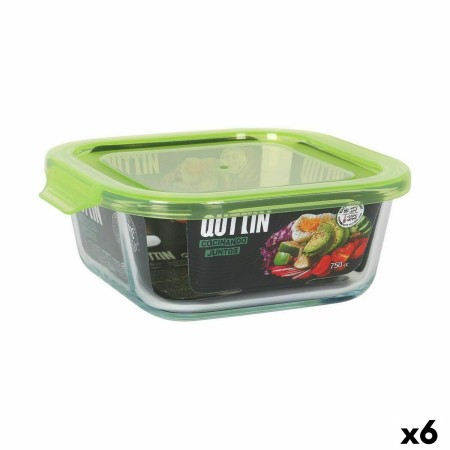 Square Lunch Box with Lid Quttin Green 750 ml (6 Units) by Quttin, Food storage - Ref: S2232673, Price: 14,40 €, Discount: %