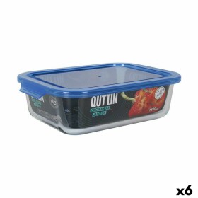 Portapranzo Rettangolare con Coperchio Quttin Azzurro Rettangolare 23 x 17,5 x 7 cm (6 Unità) di Quttin, Conservazione di ali...