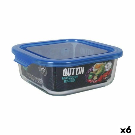 Square Lunch Box with Lid Quttin Blue 1,1 L (6 Units) by Quttin, Food storage - Ref: S2232679, Price: 18,31 €, Discount: %