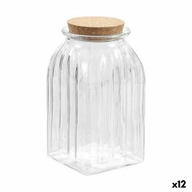 Jar La Mediterránea Striped 1,4 L Glass (12 Units) by La Mediterránea, Food storage - Ref: S2232711, Price: 31,67 €, Discount: %