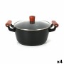 Casserole with glass lid Quttin Doha 30 x 20 x 11 cm (4 Units) | Tienda24 - Global Online Shop Tienda24.eu