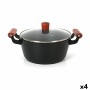 Casserole avec Couvercle en Verre Quttin Doha 39 x 28 x 15 cm (4 Unités) | Tienda24 - Global Online Shop Tienda24.eu