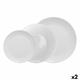 Flacher Teller Bidasoa Fosil Weiß aus Keramik 21,3 x 21,2 x 2,2 cm (8 Stück) | Tienda24 - Global Online Shop Tienda24.eu