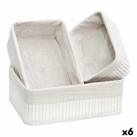 Juego de Cestos Confortime Blanco Bambú (3 Piezas) (6 Unidades) de Confortime, Cajas - Ref: S2233492, Precio: 63,21 €, Descue...