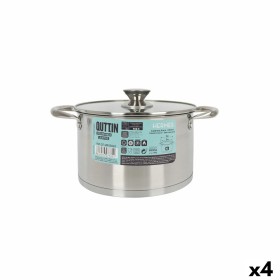 Pot with Glass Lid Quttin Hermes Steel 4 L (4 Units) by Quttin, Stockpots - Ref: S2233580, Price: 53,25 €, Discount: %