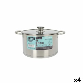 Olla con Tapa de Cristal Quttin Hermes Acero 5,5 L (4 Unidades) de Quttin, Ollas rectas - Ref: S2233582, Precio: 58,39 €, Des...