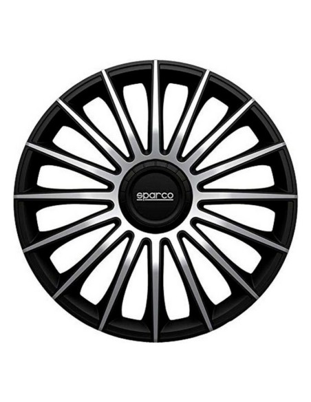 Tapacubos Sparco Torino CS5 Negro Plateado 15" (4 uds) | Tienda24 Tienda24.eu