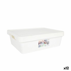 Aufbewahrungsbox mit Deckel Tontarelli Maya Weiß 9,2 l 36 x 28 x 11 cm (12 Stück) von Tontarelli, Aufbewahrungsbehälter mit D...