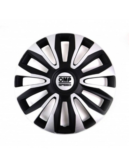 Hubcap OMP Magnum Speed Black Silver 13" (4 uds) | Tienda24 Tienda24.eu