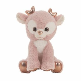 Fluffy toy Pink Reindeer (28 cm) by BigBuy Fun, Animals and figures - Ref: S2413269, Price: 9,67 €, Discount: %