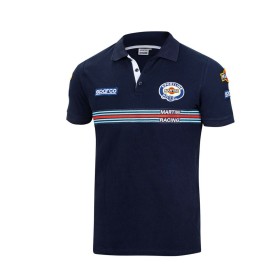 Short Sleeve Polo Shirt Sparco MARTINI-R L Navy Bl