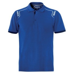 Short Sleeve Polo Shirt Sparco STRETCH Blue (Size 
