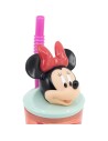 Verre avec Paille Minnie Mouse CZ11337 Rose 360 ml 3D | Tienda24 Tienda24.eu