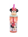 Vaso con Pajita Minnie Mouse CZ11337 Rosa 360 ml 3D | Tienda24 Tienda24.eu