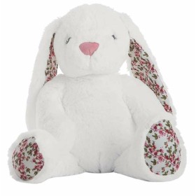 Fluffy toy Flowers Rabbit White 40 cm by BigBuy Fun, Animals and figures - Ref: S2427033, Price: 12,98 €, Discount: %