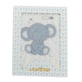 Babydecke Elefant Blau Stickerei Beidseitig 100 x 75 cm von BigBuy Fun, Decken und Überwürfe - Ref: S2427112, Preis: 17,07 €,...