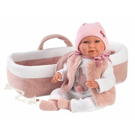 Muñeco Bebé Llorens Mimi Rosa 40 cm Capazo de Llorens, Muñecos bebé - Ref: S2431044, Precio: 52,78 €, Descuento: %