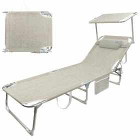 Beach sunbed Colorbaby Foldable Beige 188 x 58 x 30 cm by Colorbaby, Sunloungers - Ref: S2433507, Price: 58,06 €, Discount: %