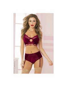 Ensemble de Lingerie en Dentelle Obsessive 810-SEG-1 Noir L/XL | Tienda24 Tienda24.eu