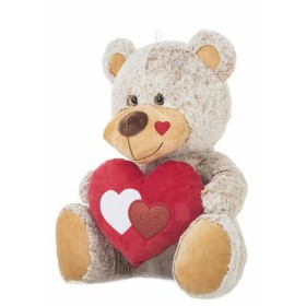 Fluffy toy Beige Bear Heart 38 cm by BigBuy Fun, Animals and figures - Ref: S2435278, Price: 12,16 €, Discount: %