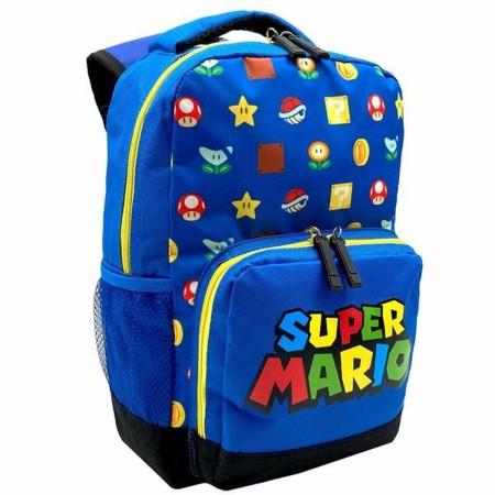 Schulrucksack Super Mario Blau 35 x 24 x 12 cm von Super Mario, Kinderrucksäcke - Ref: S2436057, Preis: 20,58 €, Rabatt: %