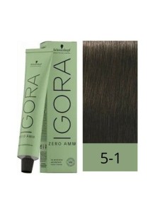 Tintura Permanente Schwarzkopf Igora Zero Amm Nº 5-1 Castano Chiaro Cenere 60 ml da Schwarzkopf, Colore permanente - Ref: S42...