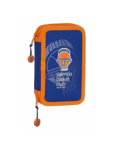 Doppel-Federtasche Valencia Basket M854 Blau Orange 12.5 x 19.5 x 4 cm (28 Stücke) von Valencia Basket, Federmäppchen - Ref: ...