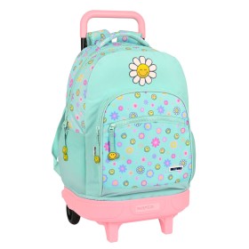 Cartable à roulettes Smiley Summer fun Turquoise (