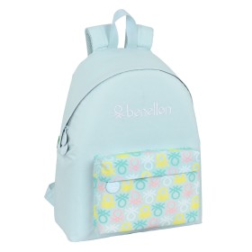 Mochila Escolar Benetton Fantasy Celeste (33 x 42 x 15 cm)