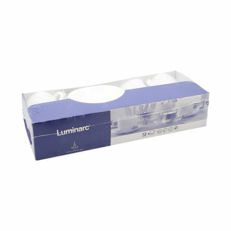 Lot de tasses avec soucoupes Luminarc 04998 (12 pcs) Blanc verre 220 ml (12 Pièces) | Tienda24 - Global Online Shop Tienda24.eu