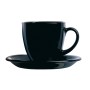 Set of Mugs with Saucers Luminarc Carine Black Glass 22 cm (12 Pieces) by Luminarc, Cups - Ref: S2700302, Price: 28,24 €, Dis...