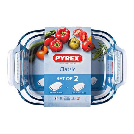 Set of Oven Dishes Pyrex Classic Transparent Glass (2 pcs) by Pyrex, Roasting Pans - Ref: S2700358, Price: 18,00 €, Discount: %