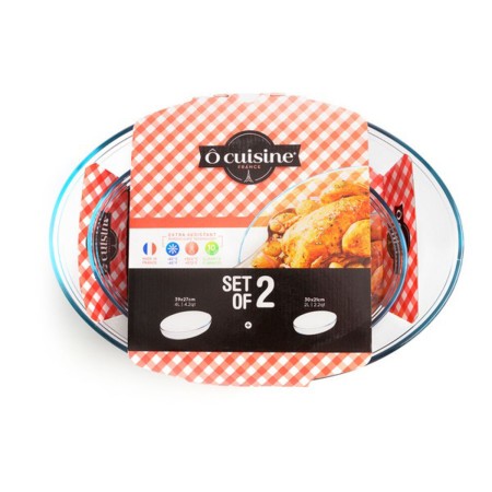 Auflaufformset für den Backofen Ô Cuisine 334SA06 Durchsichtig Glas (2 pcs) | Tienda24 - Global Online Shop Tienda24.eu