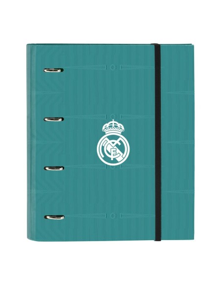 Reliure à anneaux Real Madrid C.F. Blanc Vert turquoise 27 x 32 x 3.5 cm (30 mm) | Tienda24 Tienda24.eu