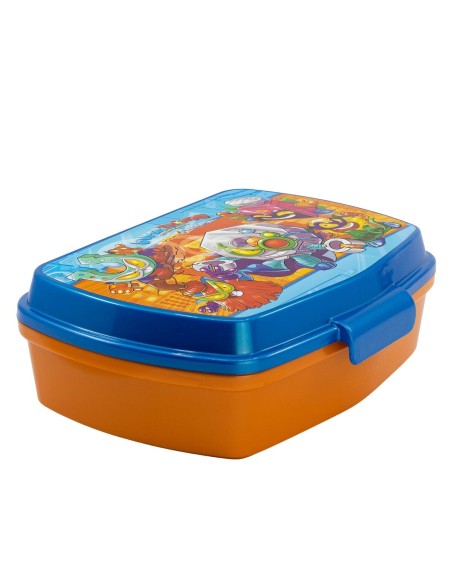 Brotdose für Sandwiches SuperThings Kazoom kids Blau Orange Kunststoff (17 x 5.6 x 13.3 cm) | Tienda24 Tienda24.eu