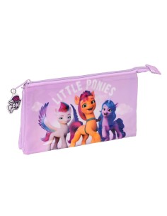 Portatodo Triple My Little Pony Lila (22 x 12 x 3 cm) de My Little Pony, Estuches - Ref: S4306314, Precio: €8.68, Descuento: %