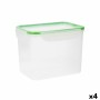 Hermetic Lunch Box Quid Greenery Transparent Plastic (3,7 L) (Pack 4x) | Tienda24 - Global Online Shop Tienda24.eu