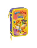 Double Pencil Case SuperThings Guardians of Kazoom Yellow Purple (28 Pieces) | Tienda24 Tienda24.eu