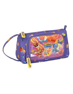 Astuccio per la Scuola con Accessori SuperThings Guardians of Kazoom Giallo Viola (32 Pezzi) da SuperThings, Porta penne - Re...