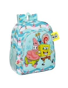 Zaino Scuola Spongebob Stay positive Azzurro Bianco (32 x 38 x 12 cm) da Spongebob, Zainetti per bambini - Ref: S4306513, Pre...