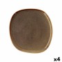 Plato Llano Bidasoa Ikonic Cerámica Marrón (26,5 x 25,7 x 1,5 cm) (Pack 4x) de Bidasoa, Platos y fuentes - Ref: S2705041, Pre...