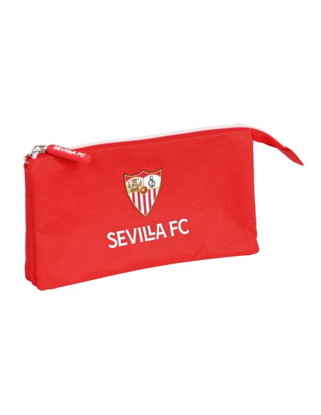 Trousse Fourre-Tout Triple Sevilla Fútbol Club Rouge (22 x 12 x 3 cm) | Tienda24 Tienda24.eu