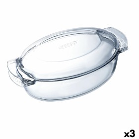 Fuente para Horno Pyrex Classic Vidrio Transparente Vidrio Ovalada 39 x 23 x 15 cm Con Tapa (3 Unidades) de Pyrex, Bandejas p...