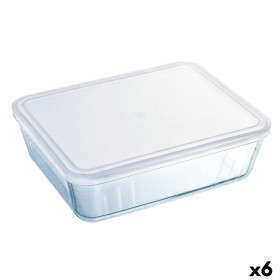 Rectangular Lunchbox with Lid Pyrex Cook & Freeze 19 x 14 x 5 cm 800 ml Transparent Silicone Glass (6 Units) by Pyrex, Food s...