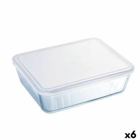 Fiambrera Rectangular con Tapa Pyrex Cook & Freeze 22,5 x 17,5 x 6,5 cm 1,5 L Transparente Silicona Vidrio (6 Unidades) de Py...