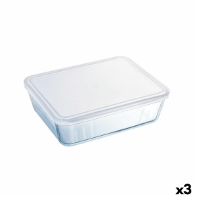 Portapranzo Rettangolare con Coperchio Pyrex Cook&freeze 28 x 23 x 10 cm 4,2 L Trasparente Vetro Silicone (3 Unità) di Pyrex,...