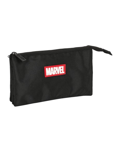 Triple Carry-all Marvel Black (22 x 12 x 3 cm) | Tienda24 Tienda24.eu